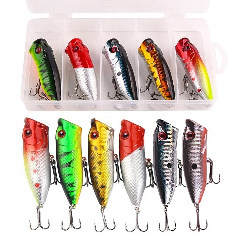 Fishing Lure Soft Plastic - 6pcs 6colors（opp bag）/5pcs 5color（with box） 6.5cm/10g